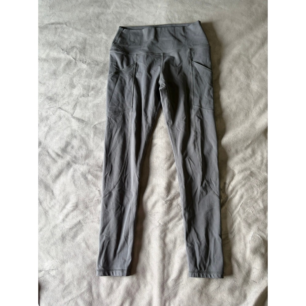 Kyodan Womens High Waisted Pocket Leggings Charcoal Grey Yoga Pants Size L